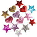 Miniatyrbillede 3 af 5: (Glod) 12 stk. hjerteformede pailletter stryge på patches broderede sy applikationer til DIY outfit bukser T-S