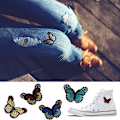 Miniatyrbild 5 av 5: MH-24 st Butterfly Broderi Butterfly Strykjärn-på Patch Butterf