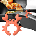 Miniatyrbild 5 av 5: Silikon Skedstöd, Redskapsstöd | Krabbformad Silikon Redskapsstöd, Spillfri Spatelhållare för Spishäll, Clip-on Skedstöd för Grytlock