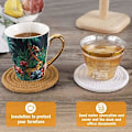 Miniatyrbillede 4 af 5: 6 stk. Underkopper til Drikkevarer, Superabsorberende Underkopper, Stilfulde Håndlavede Runde Vævede Underkopper til Kaffebord Bordplade