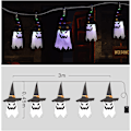 Pikkukuva 3 / 5: Halloween-kummituskoriste, 5 kpl Halloween-riippuva kummitusnoidan hattuvalo Halloween-koriste LED-valot