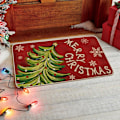 Miniatyrbilde 2 av 4: 1 stk   Juletrær Glad Jul Dørmatte, Snøfnugg Vinter Hjem Decor Lav Profil Bryter Teppe Dør Matte Gulv Matte for Ind