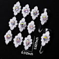 Miniatyrbilde 2 av 4: (Hvit) 10 stk Hvite Blomster Neglepynt Blomsterpynt for Negle 3D Blomst for Negle Inlay AB Rhinestones Akrylblomster f