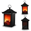 Miniatyrbillede 3 af 4: (8,5 x 8,5 x 17 cm) Lille pejs lanterne hyggelig traditionel pejs realistisk flammeeffekt kul St