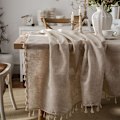 Miniatyrbild 3 av 5: (140x180 cm) Rektangulär Beige Bomull Linneduk Solid Färg Dammsäker Tvättbar Bordsduk