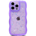 Pikkukuva 1 / 5: iPhone 16 Pro Max -kotelo 6,9 tuumaa, söpö Kawaii kiharautuva kiiltävä tähtihohtoinen kirkas läpinäkyvä kameralinssin suoja