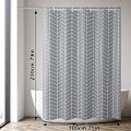 Miniatyrbillede 4 af 4: Bruseforhæng 180x200CM Vandafvisende Polyesterstof Maskinvaskbart Badeværelsesforhæng med 12 Kroge Grå