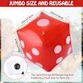 Miniatyrbild 2 av 5: 3-pack Uppblåsbara Tärningar Jumbo Jätte Uppblåsbara Tärningar Stora Uppblåsbara Tärningar för Inomhus Utomhus Brett Spel Ludo Pool Party F