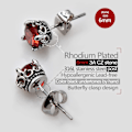 Miniatyrbillede 2 af 5: Retro Mørke Sky Stud Øreringe, Hypoallergeniske Rustfrit Stål Cubic Zirconia Øreringe