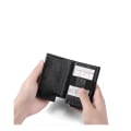 Pikkukuva 4 / 5: Miesten - musta korttikotelo Anti Hacking RFID Bifold nahkainen lompakko