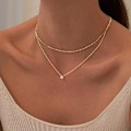 Miniatyrbillede 5 af 5: Diamanthalskæder til kvinder, Slank 14k Guld/Sterlingsølv Choker Halskæde Enkel Guldbelagt Smykker Halskæder til K