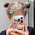 Pikkukuva 4 / 5: Perhonen Kawaii Y2K Tähti Hiuspinnit, Emo ja Disco Hiusasusteet