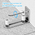 Miniatyrbild 4 av 5: Justerbar golvguide för skjutdörr i rostfritt stål 123x40x65mm (1 st)
