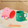 Miniatyrbild 4 av 5: 10,5x8cm Badrumskopp, 2-pack Tandborsthållare, Dinosaurie Tandborstekopp, Hållbar Plastkopp, för Pojkar Flickor