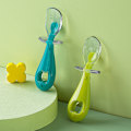 Miniatyrbild 2 av 3: Set med 2 - Blå & Grön Sensoriska Lärskedar, Ergonomisk Silikon & BPA-fri | Mjuk Babysked för Självständig Inlärning