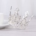 Miniatyrbilde 3 av 5: Sølv Mini Krone Kake Topper Krystall Hodeplagg Rhinestone Krone Kake Dekorasjon for Bryllup Bursdagsfest Favør