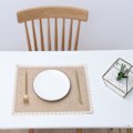Miniatyrbillede 5 af 5: Pakke med 6 - Linned Hør Servietter med Hæklet Blonder Designer Middagsserviet 30x40 CM (11