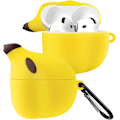 Miniatyrbillede 1 af 5: Til Airpods 4. etui - Sød Kawaii Banan med nøglering til AirPods 4. generations etui (2024) Sjov 3D Blød Silikone Sjov Cool til piger Kvinder Teenagere f