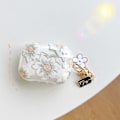Miniatyrbild 4 av 4: för AirPods 4:e generationens fodral med nyckelring + rengöringskit, Sött genomskinligt glitter blommigt skyddande hörlursfodral, Mjukt transparent TPU för AirPods
