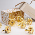 Miniatyrbillede 4 af 4: 12 stk. Guld Hule Blomst Servietringe Legering Blomster Rhinestone Serviet Holder, Sæt Pynt Fint Husholdning til