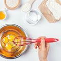 Miniatyrbillede 2 af 5: Silikonepiskeris - Silikonepiskerise til køkkenet | Kompakte silikonepiskerise, lille silikonepiskeris - Perfekt til blanding, piskning, rørning, sammenblanding af ingredienser