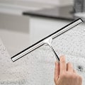 Miniatyrbilde 2 av 4: Dusj-squeegee i rustfritt stål, silikon dusj-squeegee med krok, ingen boring, vindusvasker for bad, speil, fliser