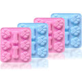 Miniatyrbillede 1 af 5: Sæt med 4 stk. Hvalpepote og -ben Silikonforme, Non-Stick Fødevarekvalitet Silikonforme til Chokolade, Slik, Gele, Is