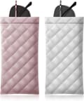 2-pak Klemme Top Solbrillepung - Bærbar Solbrille Organizer Pung Tasker Blødt PU Læder Briller