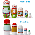 Miniatyrbillede 2 af 5: 5 stk Jule Russerdukker, Søde Håndlavede Træsnemand Matryoshka Russerdukker Stakkelegetøj til Børn Jul