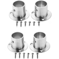 Miniatyrbilde 1 av 5: Sett med 4 rustfrie flenser for klesstativ, rør, brakett
