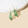 Miniatyrbillede 4 af 5: 0,59x1,29 tommer Juleøreringe til Kvinder Ferieøreringe Jingle Bell Bue Træ Snefnug Stjerner Øreringe Drop Dangle Ea