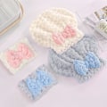 Miniatyrbillede 4 af 5: 2 Pak, Mikrofiber Håndklæder til Hårtørring - Hårwrap med Sløjfe-Knude Badehætte, Koralsamt Absorberende Turban til Kvinder, Hvid