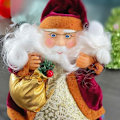 Miniatyrbillede 5 af 5: Juleplys Dekorationsdukker Siddende Hylde Julemand Figur Julefest Fleksible Pynt Fyldte Dekoration til H