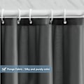 Miniatyrbillede 2 af 5: Vaskbar Bruseforhæng Vandtæt Stof Mørkegrå Anti-Svamp Bruseforhæng Polyester Tekstil 120x200cm med Kroge