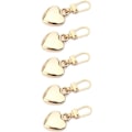Miniatyrbillede 1 af 5: 5 stk. Guld Hjerteformede Lynlåstrækkere Udskiftning Rygsæks Lynlåse Reparation Fixer til Frakker Jakker Bukser Bagage Syning