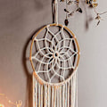 Miniatyrbillede 3 af 5: Smuk drøm Dreamcatcher Giant Dreamcatcher Macrame med fjer