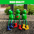 Miniatyrbilde 3 av 5: (3 STK) Frosk Statue Utendørs Hage: Harpiks Hagedekorasjon Statuer, Morsom Frosk Figur Harpiks Hage