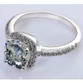 Miniatyrbilde 3 av 4: 2 ringer knokkelstabling ringer innlagt firkantet super flash edelstenring klassisk kvinners edelstenring