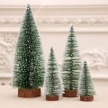 Miniatyrbilde 3 av 5: 4 stk mini snøfrostet tre mini juletre plast vinter sn