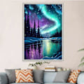 Pikkukuva 3 / 4: 2 kpl Aurora Landscape Diamond Art -sarjat aikuisille, DIY 5D Diamond Painting -sarjat aloittelijoille, pyöreä täysporainen timantti D