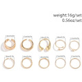 Miniatyrbild 2 av 5: Guld Silver Chunky Stacking Ringar för Kvinnor. Justerbara Öppna Kupol Stackbara Statement Midi Finger Ringar, Snygga Presenter för