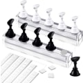 Miniatyrbillede 1 af 5: (sort og hvid farve) 2 sæt manicure neglekunst display stand, akryl negle display stand holder, forstørrelse