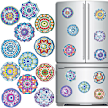 Pikkukuva 1 / 4: 12 kpl Jääkaapin Timanttimaalausmagneetteja - Helppo DIY-setti aikuisille - Klassiset Mandala-kodin sisustukset