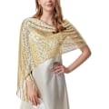 Miniatyrbilde 2 av 5: Kvinners Tassel Sjal for Kveld, Fest, Bryllup med Trykknapper Gold