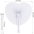 Miniatyrbilde 2 av 5: 20 stk Hjerteformede Papirvifter til Bryllup Lommefoldbare Papirvifter med Plastgrep Hvite Blanke Vifter for Gjest Cele