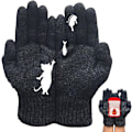 Miniatyrbild 4 av 4: Färg Nior Vinterhandskar för kvinnor - Varma stickade handskar för kvinnor