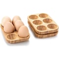 Miniatyrbilde 2 av 5: x Eggbrett i tre (15 x 9,9 x 1,9 cm), 6-roms eggboks for kjøleskap, eggbrett for oppbevaring av egg i kjøleskap, kjøleskap, fryser, eggbrett for kjøkken