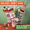 Miniatyrbild 2 av 5: 3-pack 18 tum Knittade Julstrumpor, Stora Rustika Garn Julstrumpor för Familjens Semesterdekorationer