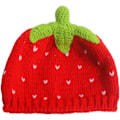 Miniatyrbilde 5 av 5: Hatt med jordbær-hekling for kvinner, Demon Beanies, søt hatt, grunge emo, løs, varm strikket hatt
