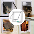 Miniatyrbilde 5 av 5: Kattluke, Innendørs Hundeluke, Skyvebukt Kattluke, 4-veis Magnetisk Kattluke, Kattens Port, for Kjæledyr, Hvit